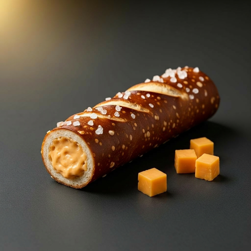 ROPI Cheese concept — filled pretzel cross-section
